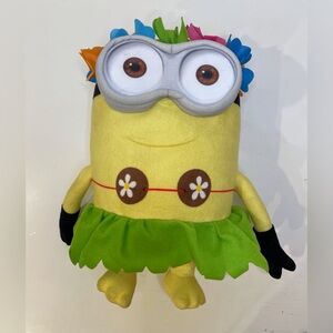 Universal Studios Despicable Me Minions HAWAIIAN Minion Stuffed Animal‎ Toy 11”